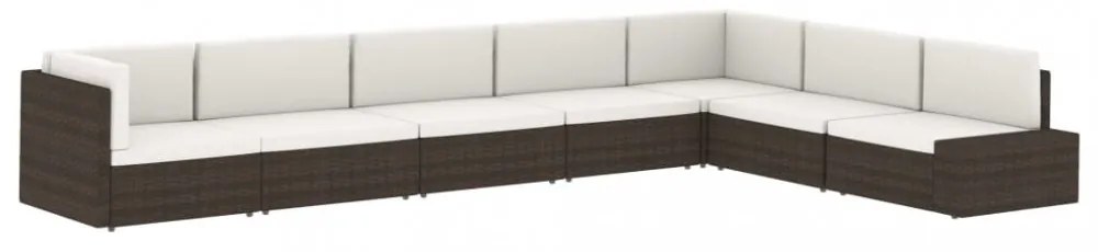 2 személyes barna elemes polyrattan kanapé