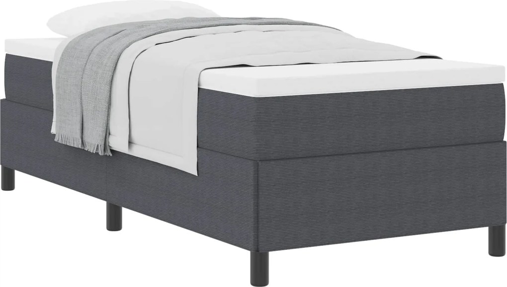 vidaXL Boxrugós ágy Sötétszürke 80 x 200 cm Bársonyos szövet
