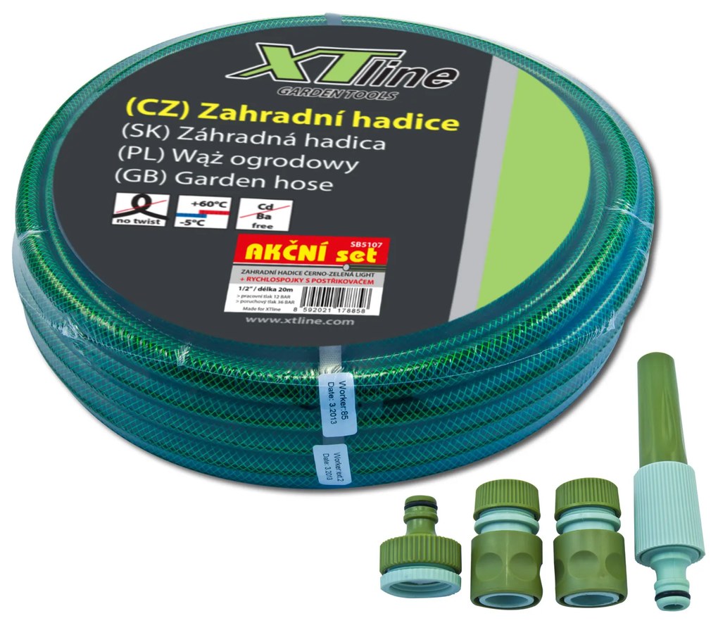 XTLINE kerti tömlő 1/2" 20 m + készlet locsolóval SB6100B