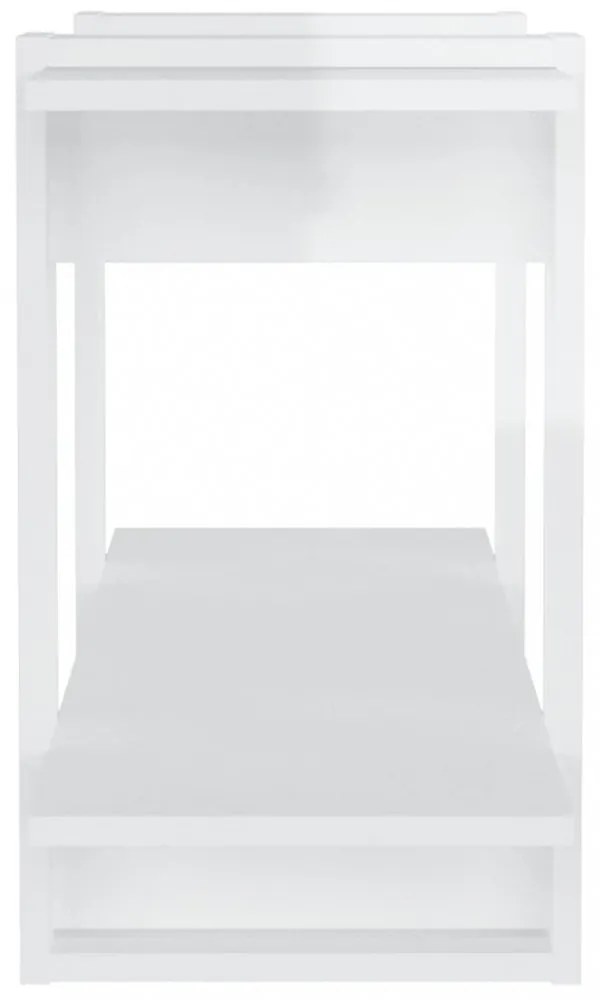 fehér magasfényű szerelt fa könyvszekrény 100 x 30 x 51 cm