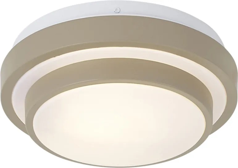 Modern mennyezeti lámpa taupe fehérrel 25 cm IP44 - Walden