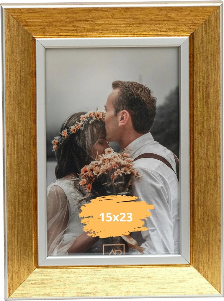 Képkeret 15x23 arany Gloria keskeny