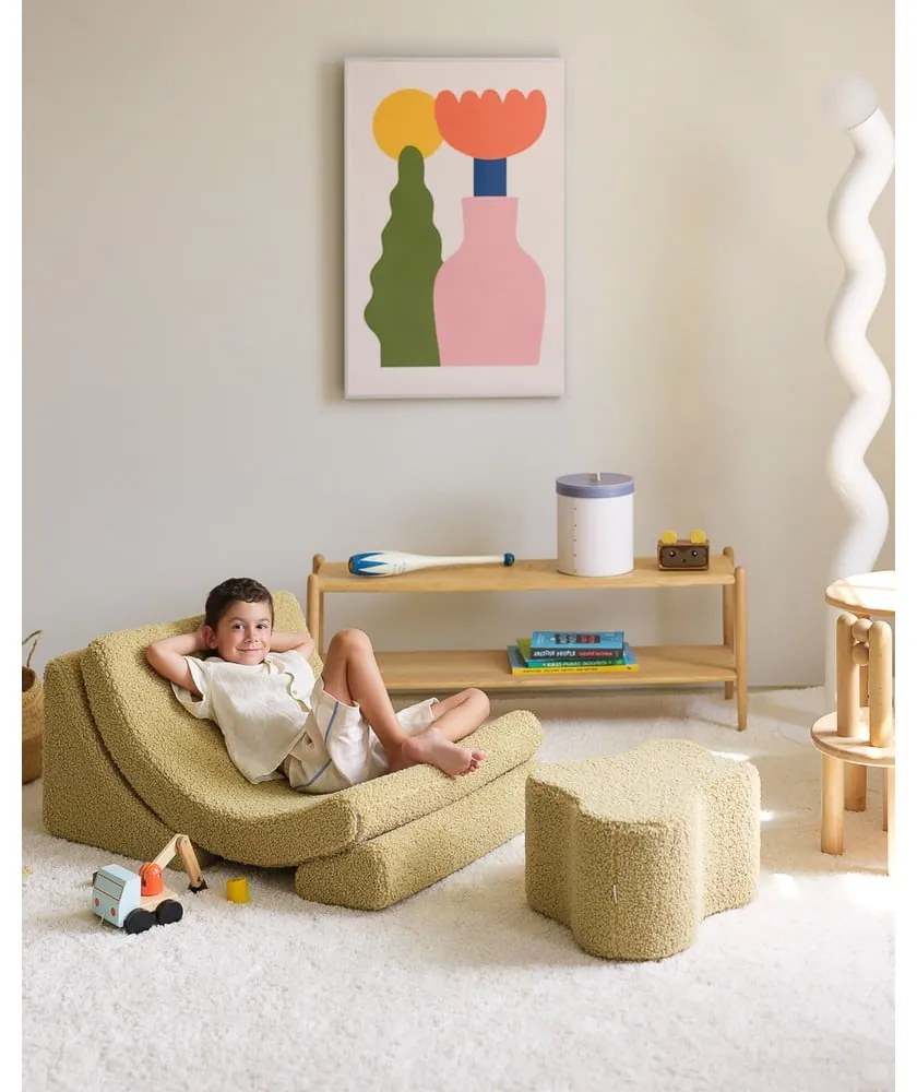 Zöld buklé gyerek fotel Moon – Wigiwama