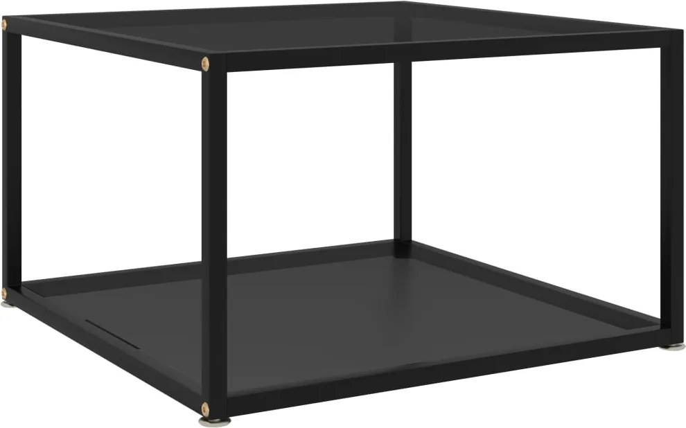 vidaXL fekete edzett üveg dohányzóasztal 60 x 60 x 35 cm