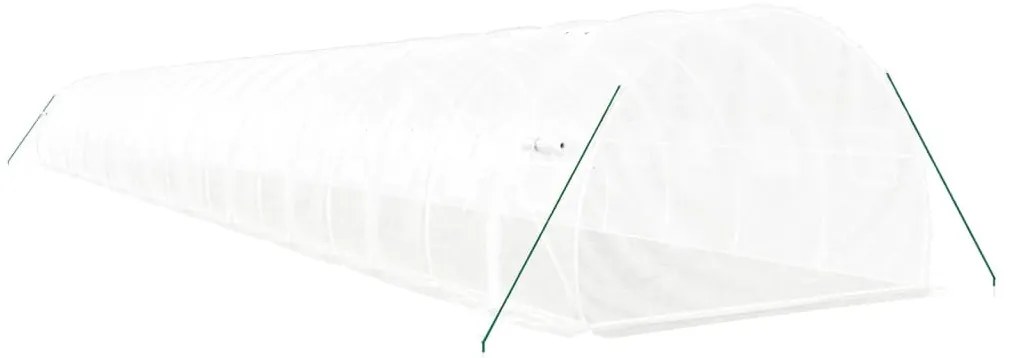 fehér acélvázas melegház 66 m² 22x3x2 m