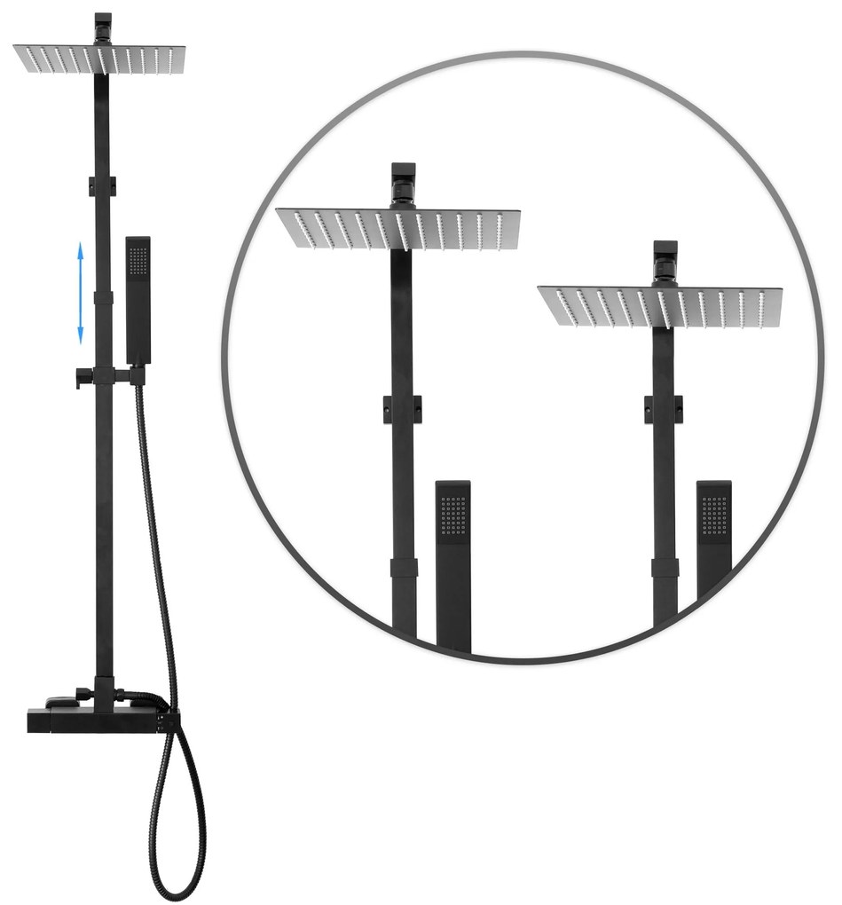 Termosztátos zuhanyszett Rea FENIX  Milan black mat