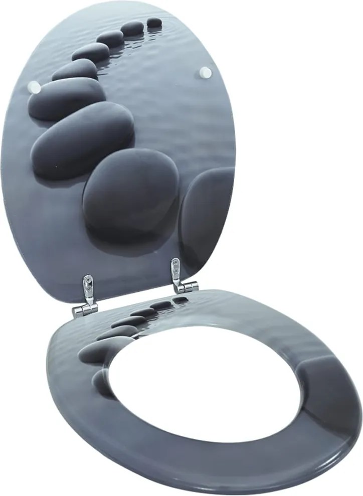 vidaXL kőmintás MDF WC-ülőke