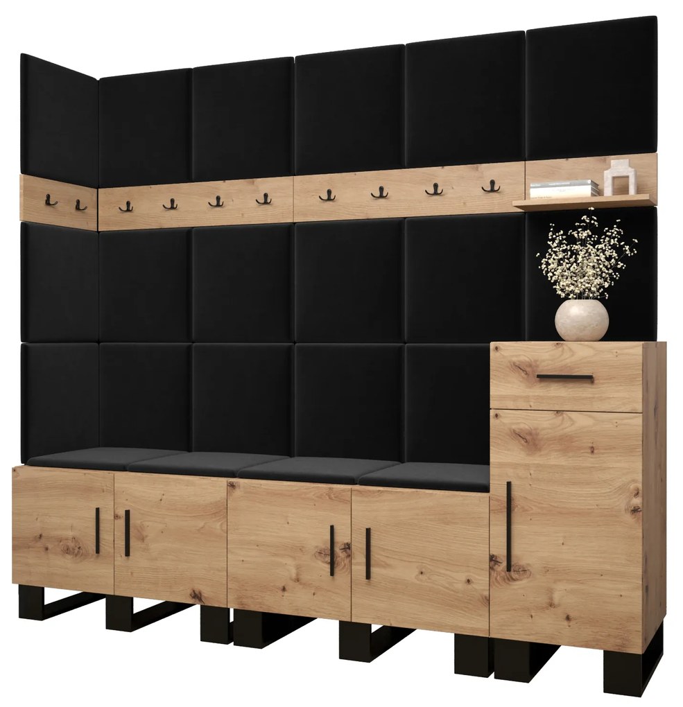 Előszobabútor Amanda 9 (artisan tölgy + fekete). 1085933