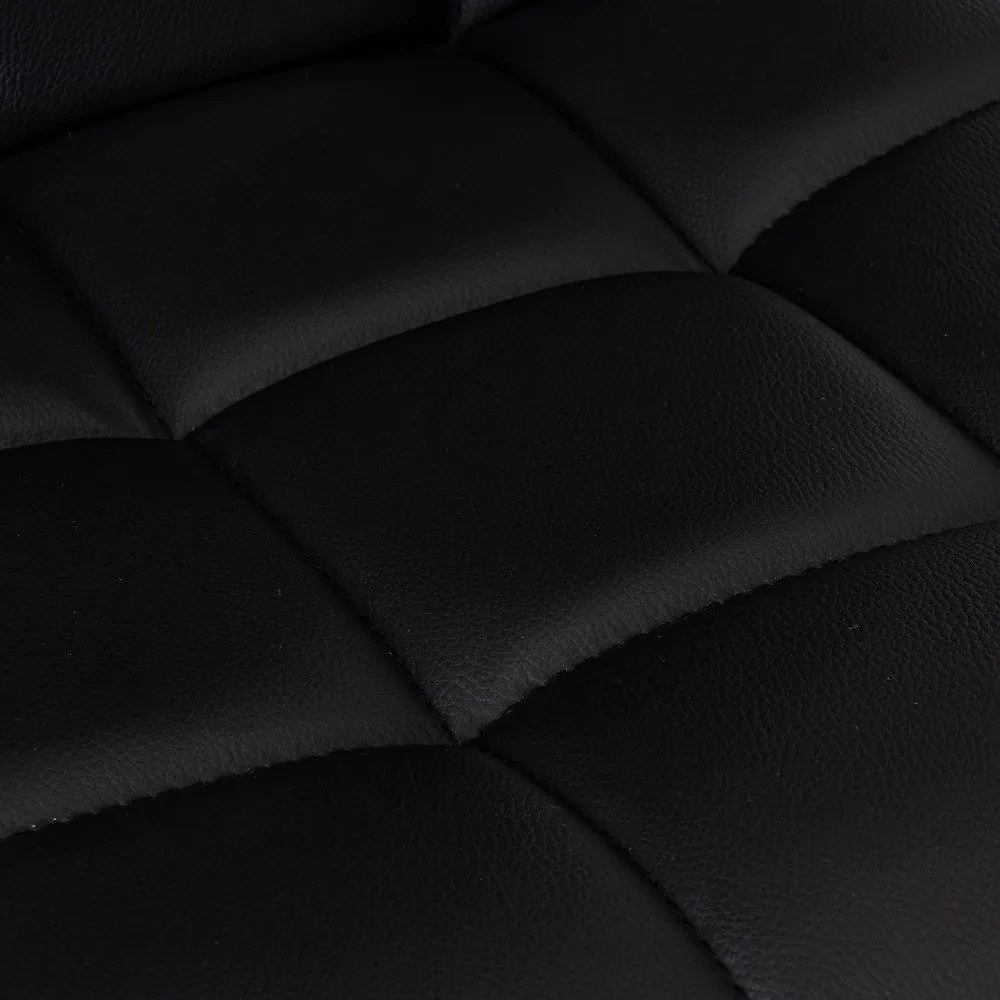 Fekete bőr utánzat állítható magasságú bárszék szett 2 db-os (ülésmagasság 93 cm) – Casa Selección