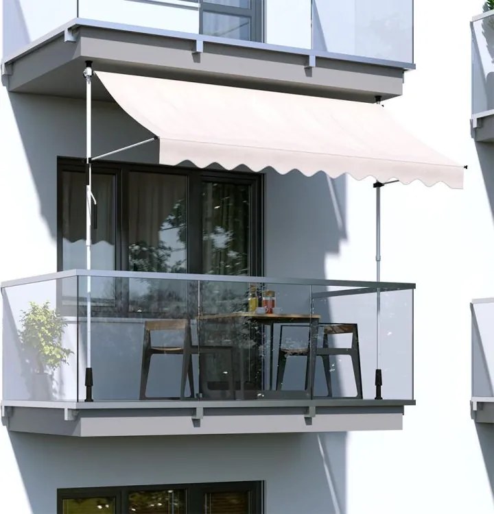 Erkély napellenző teraszra, állítható dőlésszöggel - bézs színű Šírka: 300 cm