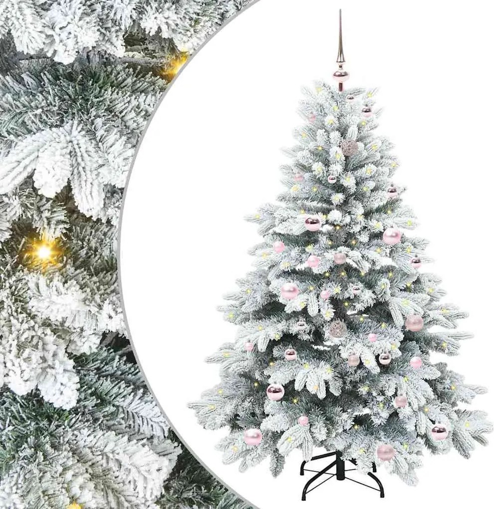 vidaXL Mű karácsonyfa 150 LED-del állvánnyal Fehér 150 cm PE és PVC