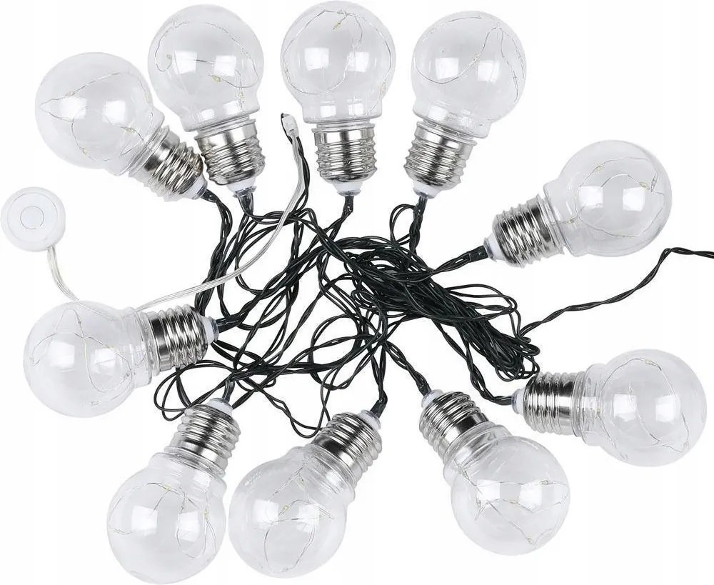 Kerti napelemes Led girland V-tac 5 méter 10 izzó Filament VT-71010 3