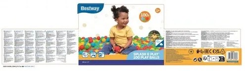 Bestway 100 műanyag golyó cipzáras zacskóban, átmérő 5,85 cm