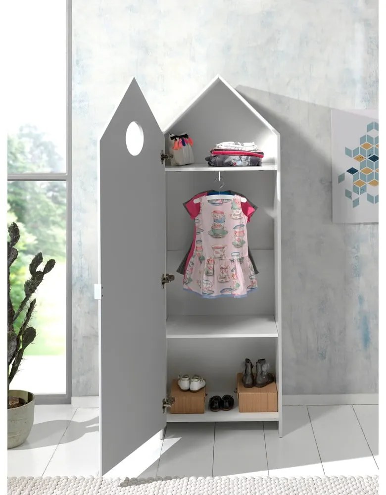 Fehér nyitott gyerek ruhásszekrény 173x171,5 cm CASAMI – Vipack