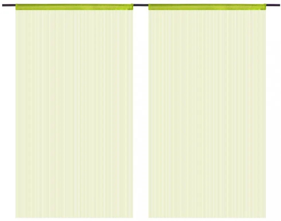 2 db zöld zsinórfüggöny 100 x 250 cm