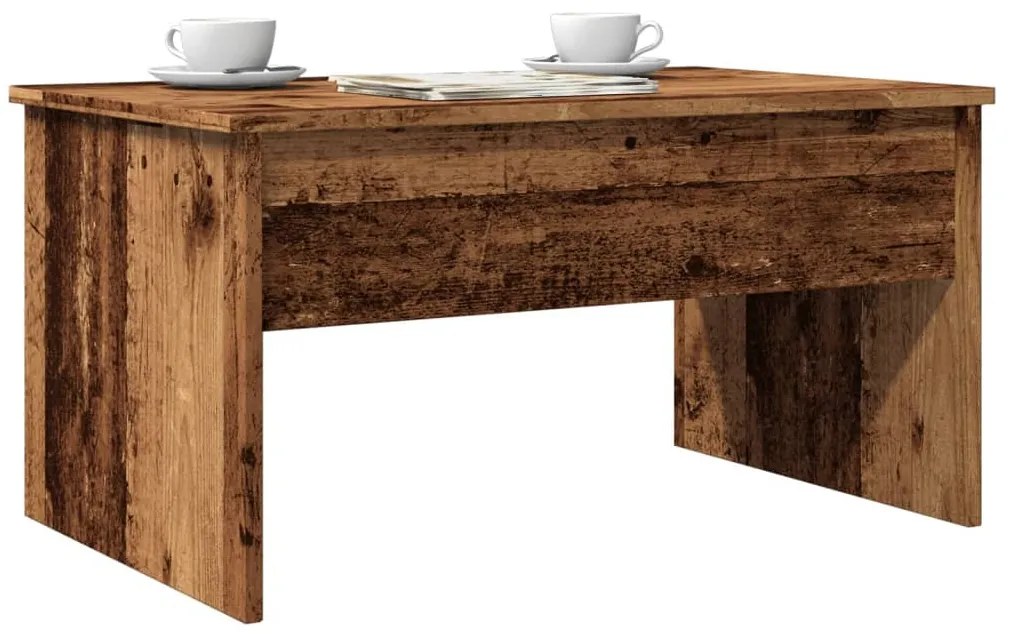 Antik fa színű szerelt fa dohányzóasztal 80 x 50,5 x 41,5 cm