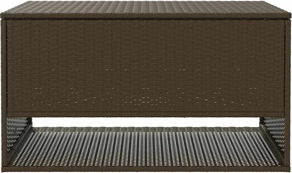 Barna Polyrattan Kültéri Párna Doboz 100X55X55,5 Cm