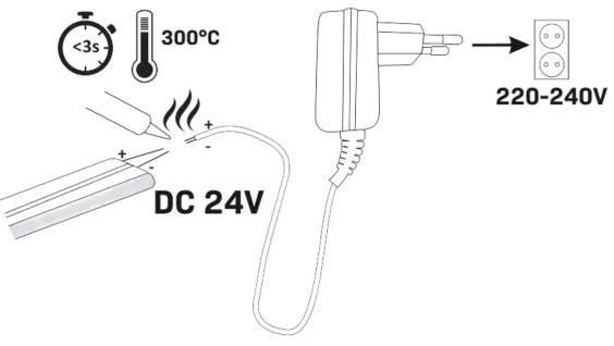 NEON LED szalag 5m, 40W, 24V, narancs, IP65 védelem