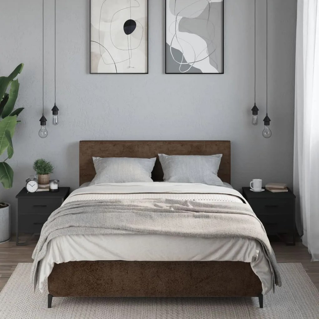 2 db fekete szerelt fa éjjeliszekrény 40 x 41 x 40 cm