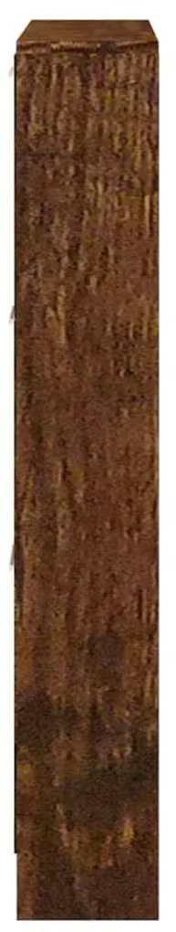 füstös tölgy színű szerelt fa cipősszekrény 59x17x108 cm