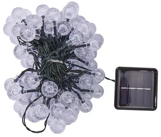 Brilagi - napelemes LED díszfüzér BUBBLE 300×LED/8 üzemmód 30 m IP65 meleg fehér
