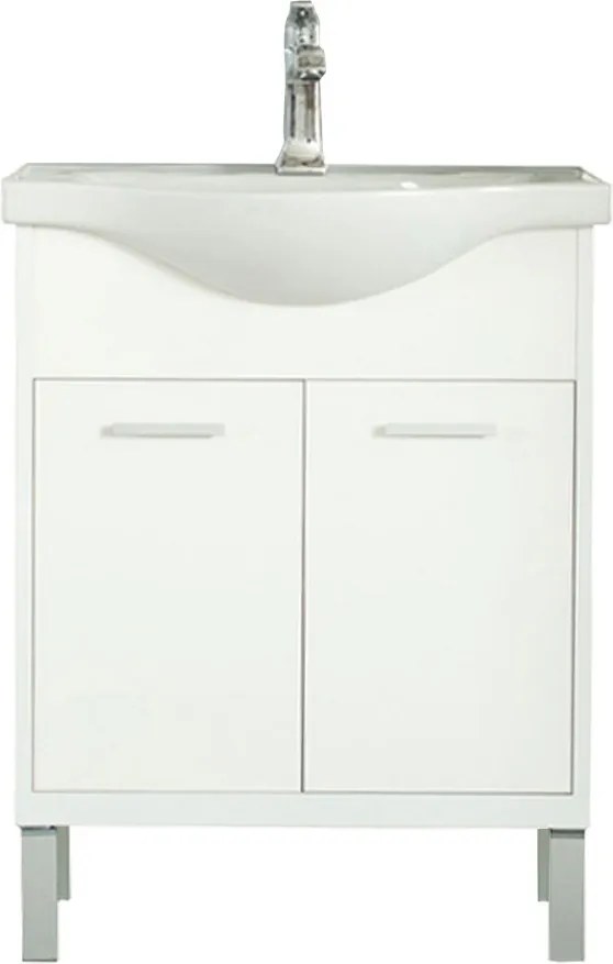 Nerva 65 cm-es bútorhoz alsószekrény mosdóval fehér