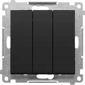 Simon 55 Hármas kapcsoló 3-szoros süllyesztett fekete Matt 16AX