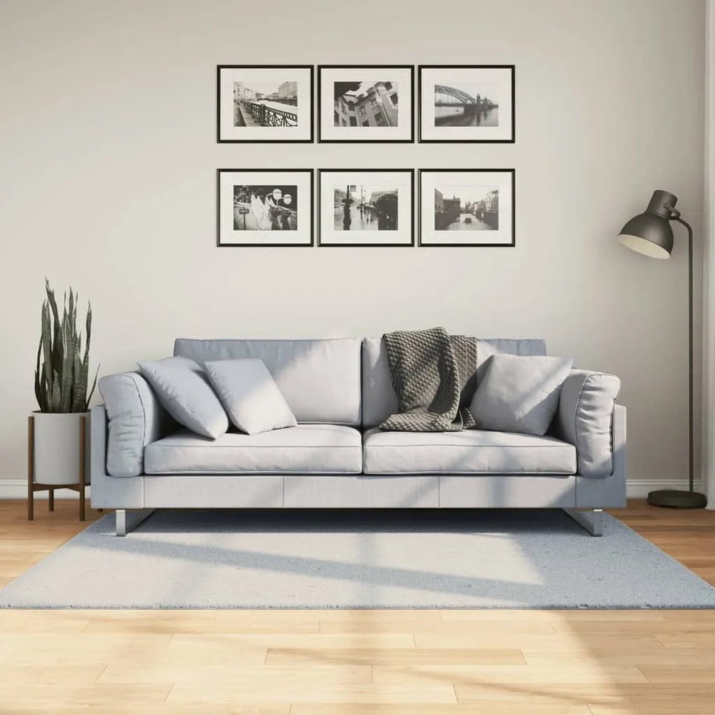 HUARTE kék rövid szálú puha és mosható szőnyeg 120 x 170 cm