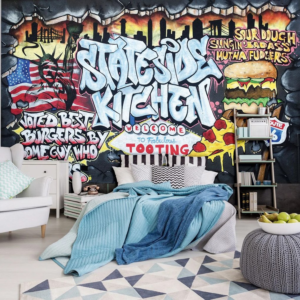 Fotótapéta - Legjobb hamburger - Graffiti (152,5x104 cm)