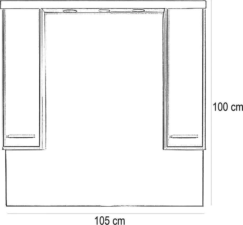 Nerva 105 cm-es tükrös felsőszekrény, Sonoma tölgy