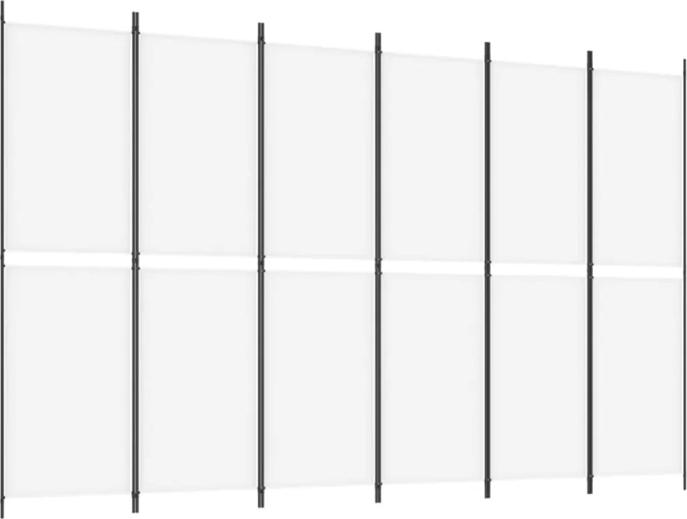 vidaXL 6 paneles fehér szövet térelválasztó 300x200 cm