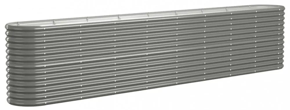 szürke horganyzott acél kerti magaságyás 332x40x68 cm