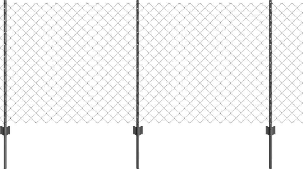 vidaXL Kerítés oszlopokkal Szürke 1 x 10 m Acél és PVC