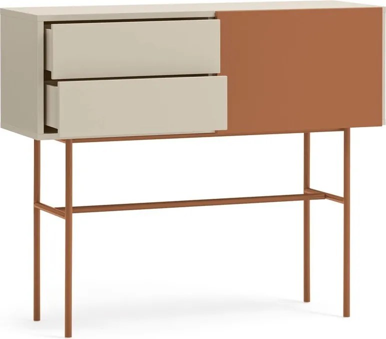 Téglavörös-bézs konzolasztal 35x110 cm Nube – Teulat