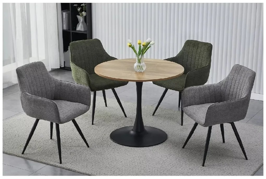 Kerek étkezőasztal AMADEO II 90x90 cm, tölgy dekoráció