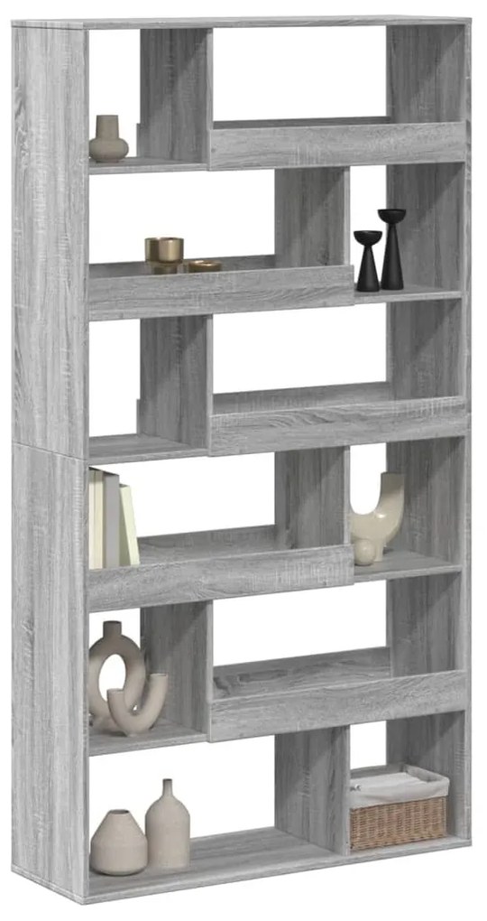 szürke sonoma színű szerelt fa térelválasztó 100x33x187,5 cm