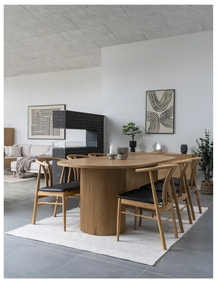 Étkezőasztal nyárfa dekorral 100x210 cm Boavista – House Nordic