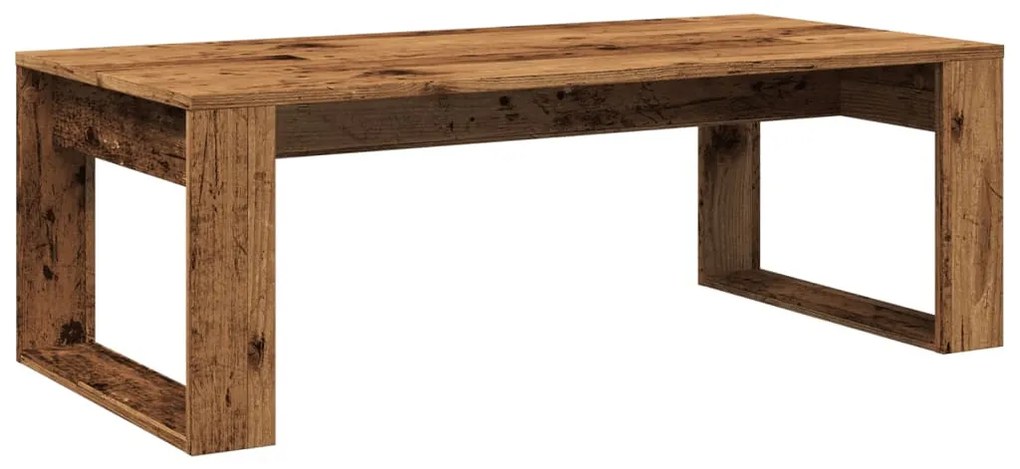 antik fa színű szerelt fa dohányzóasztal 102 x 50 x 35 cm