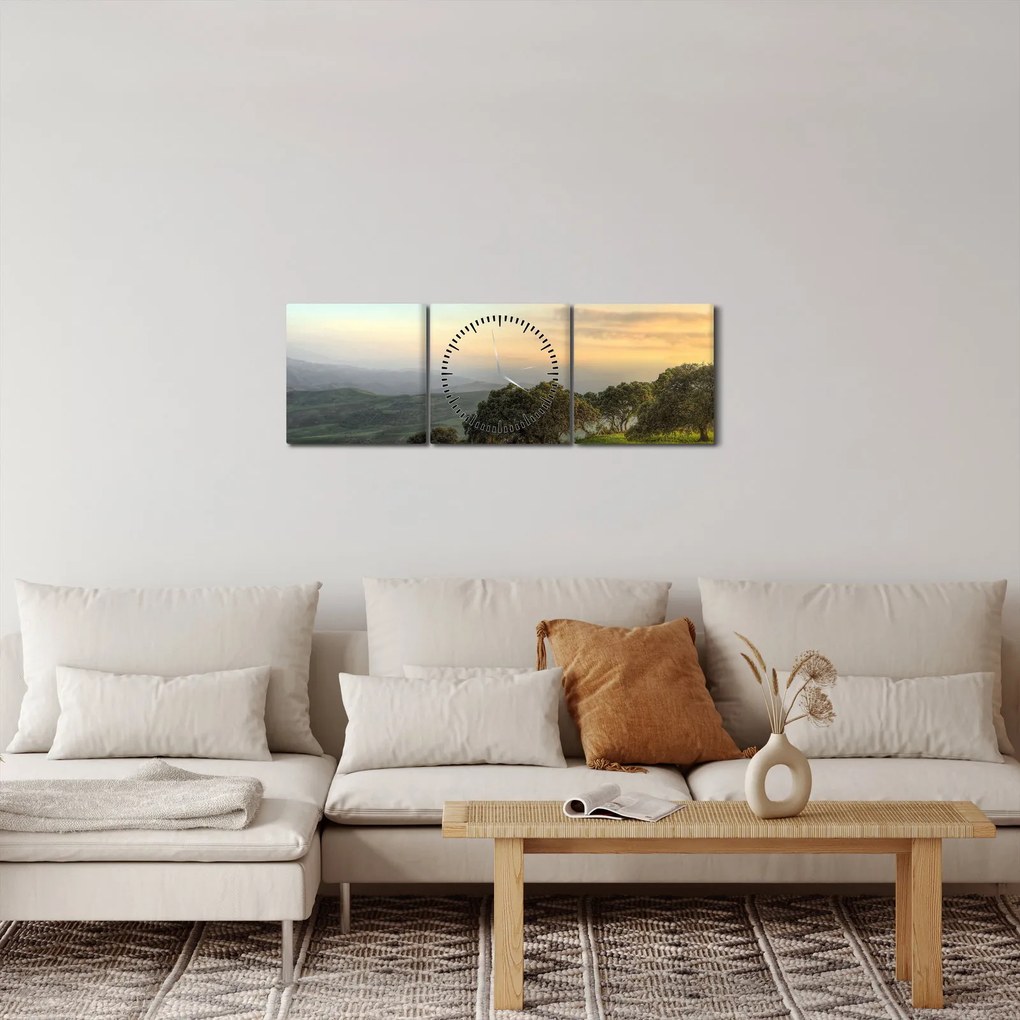 Kép - Kilátás a dombról (órával) (90x30 cm)