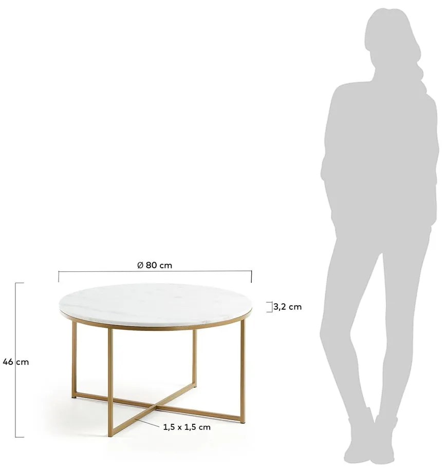 Shefield dohányzóasztal, ø 80 cm - Kave Home