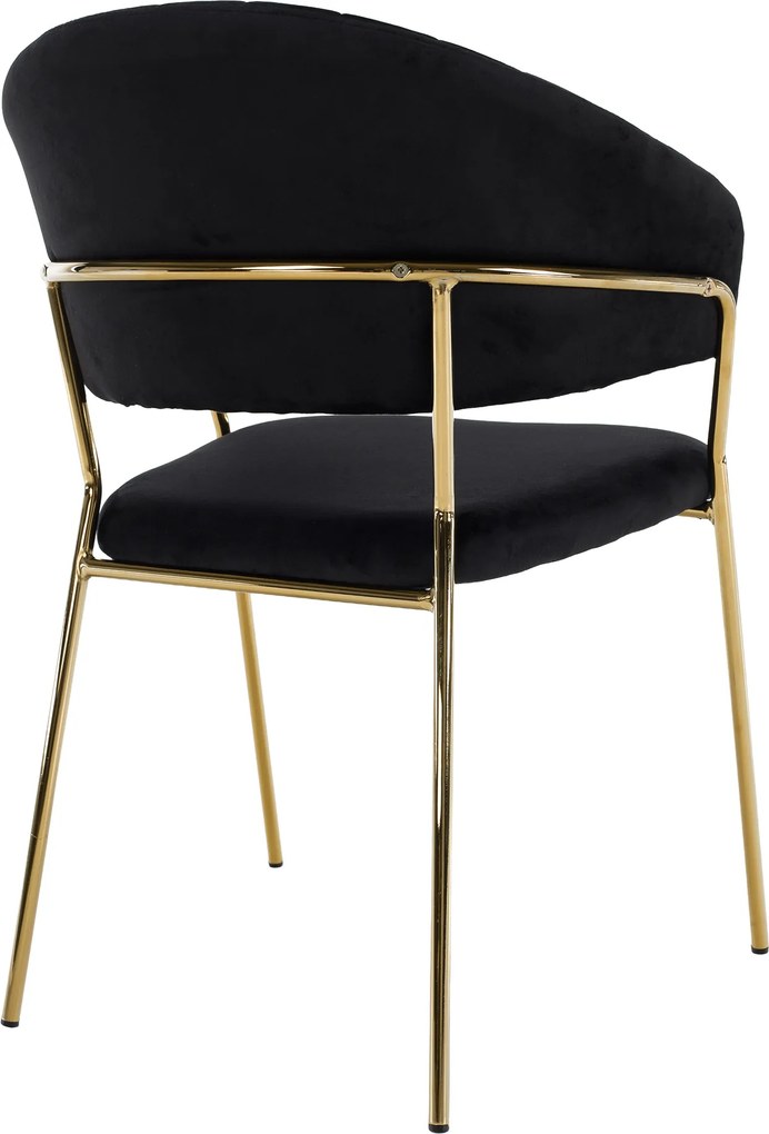 Design étkezőszék, fekete Velvet szövet/gold króm arany, DASMIN TYP 1
