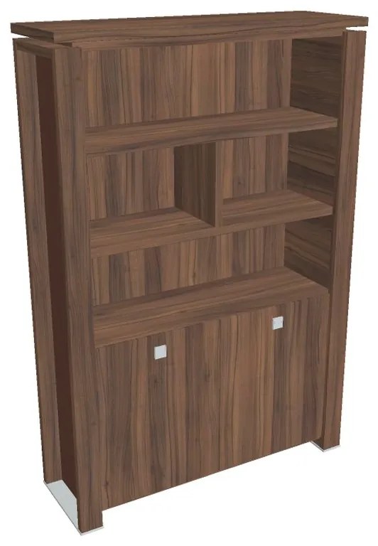 Verno+ S magas szekrény 140 x 46 x 210 cm, polccal, dió / barna