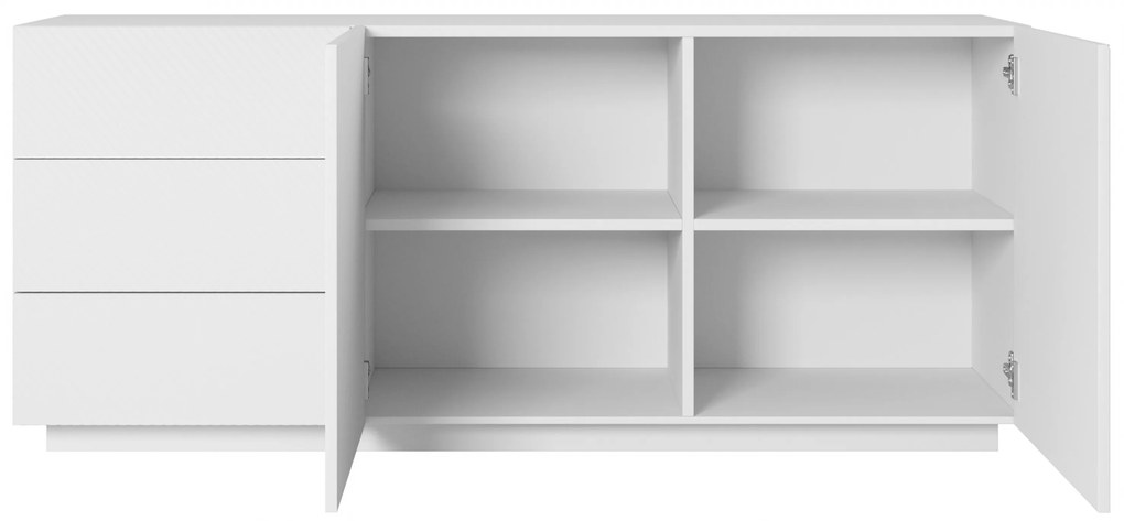 Asha komód 167 cm kétajtós fiókos - matt fehér