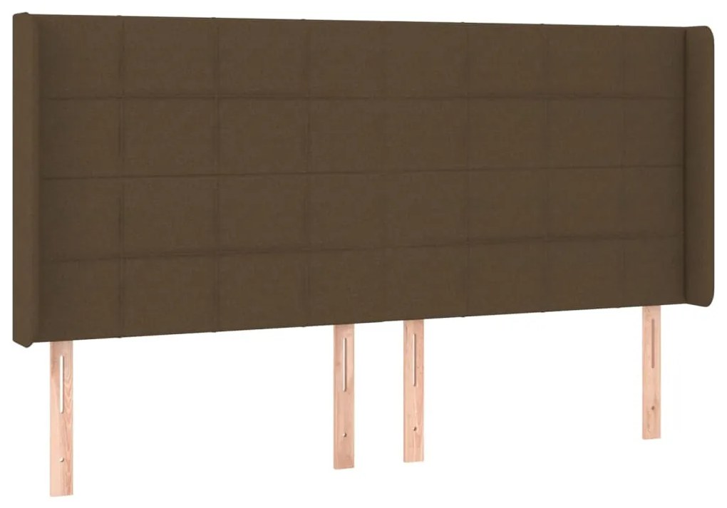 sötétbarna szövet LED-es fejtámla 183x16x118/128 cm