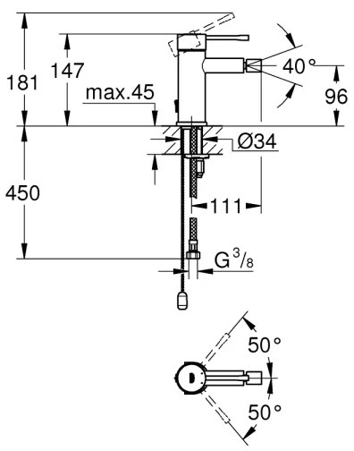 GROHE 32934001 - ESSENCE bidécsaptelep DN 15 fényes króm