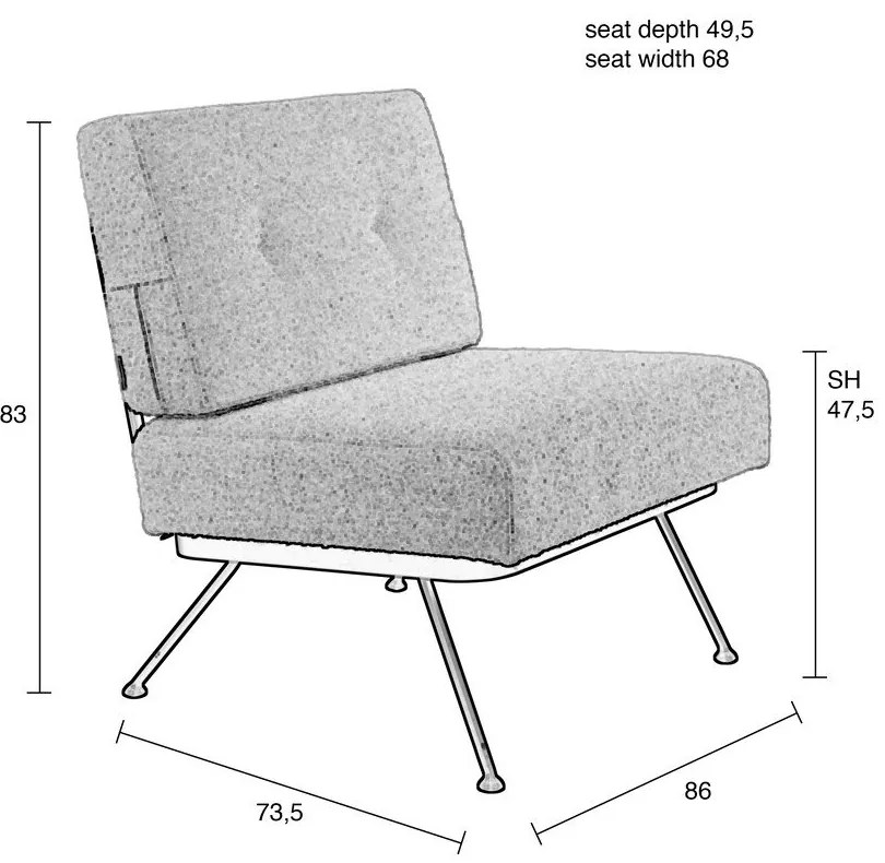 Krémszínű fotel Bowie – Zuiver