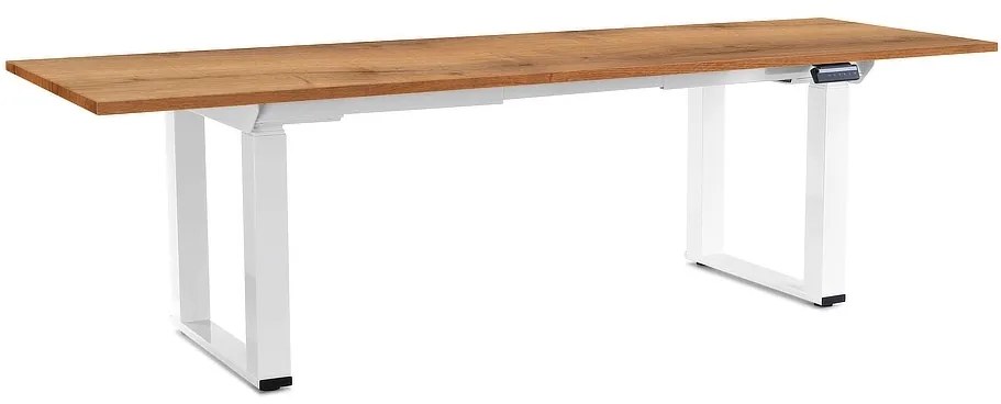 OfficeTech Strong állítható magasságú asztal 240 x 80 cm, fehér alap, arany tölgy