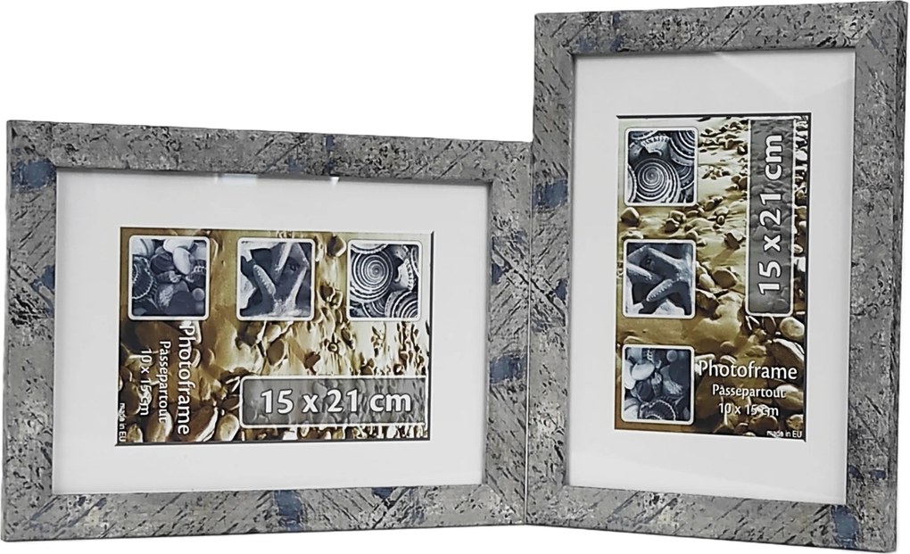 Marmo multikeretes fotógaléria 15x21 cm Dupla szint/függőleges Szürke