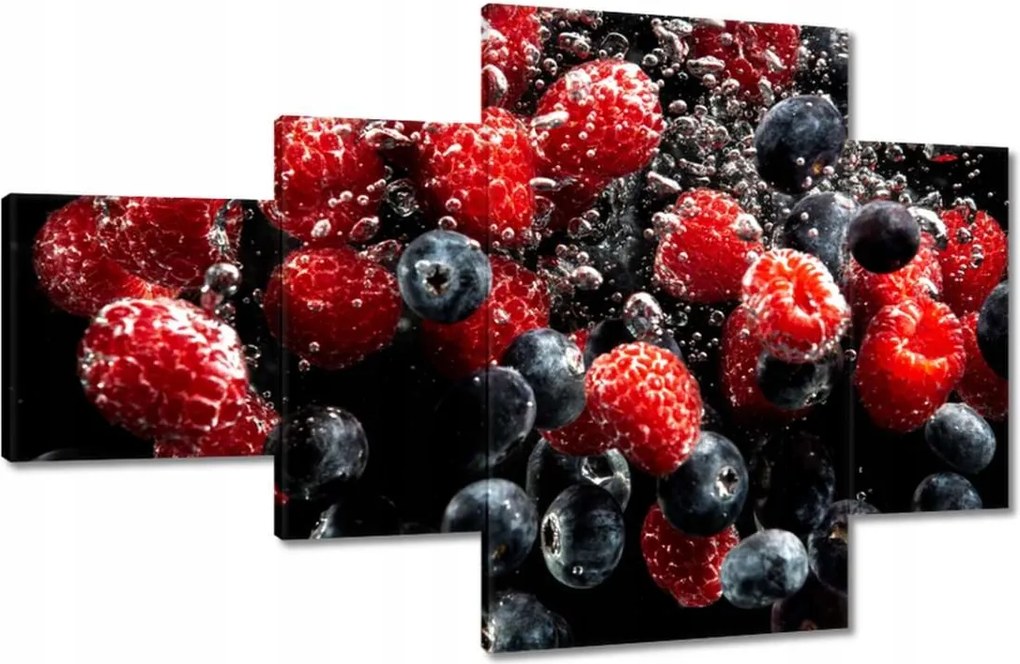 Vászonkép 130x80 Áfonya és málna víz