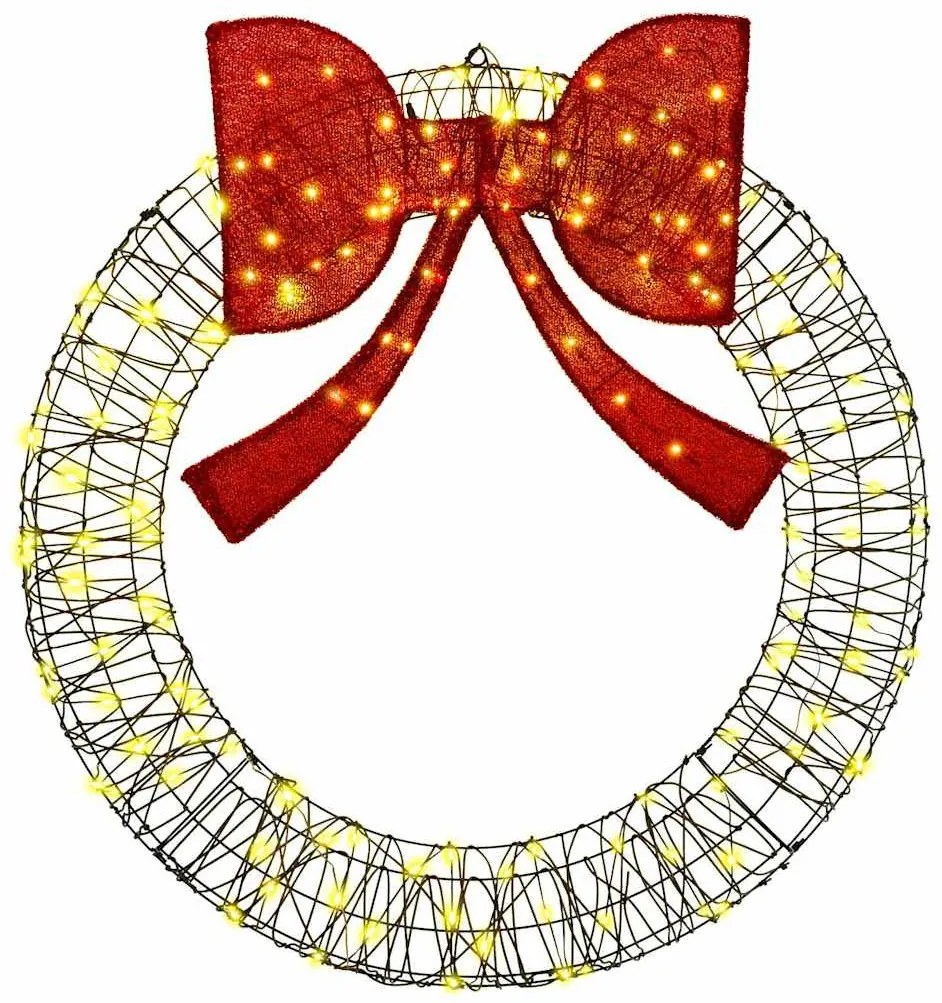 Koszorú 150 LED-del Meleg fehér 120 cm Rattan